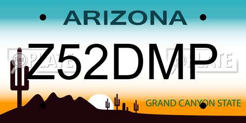Z52DMP Arizona License Plate
