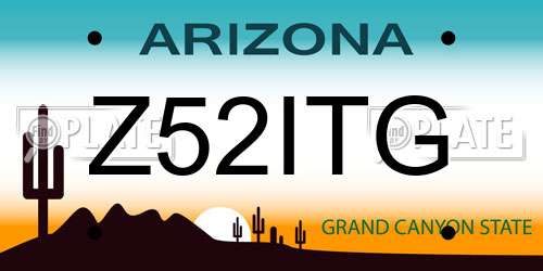 Z52ITG Arizona License Plate