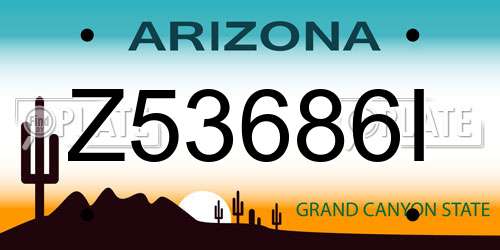 Z53686I Arizona License Plate