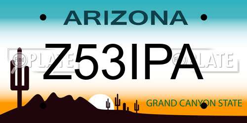 Z53IPA Arizona License Plate