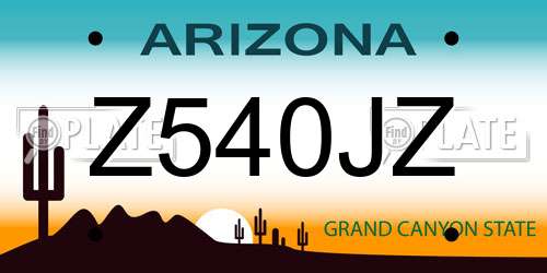 Z540JZ Arizona License Plate