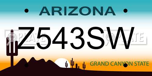 Z543SW Arizona License Plate