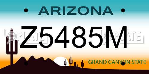 Z5485M Arizona License Plate