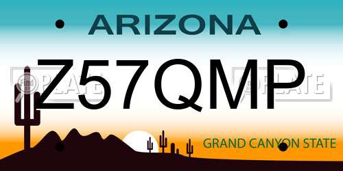 Z57QMP Arizona License Plate