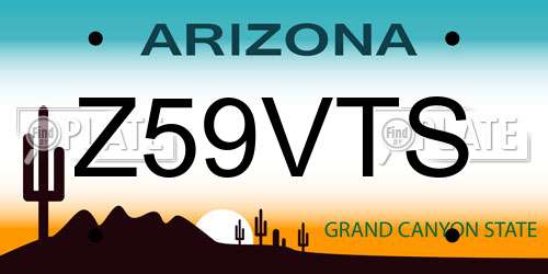 Z59VTS Arizona License Plate