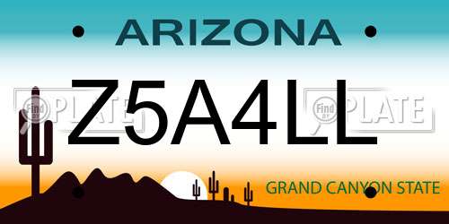 Z5A4LL Arizona License Plate