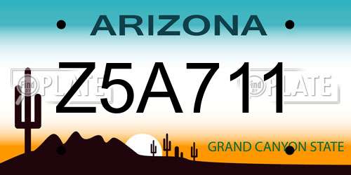 Z5A711 Arizona License Plate