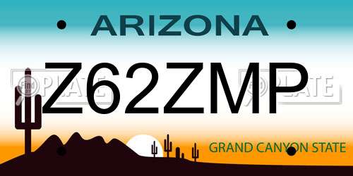 Z62ZMP Arizona License Plate