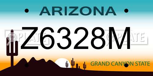 Z6328M Arizona License Plate