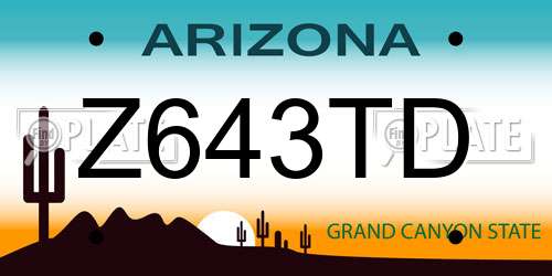 Z643TD Arizona License Plate