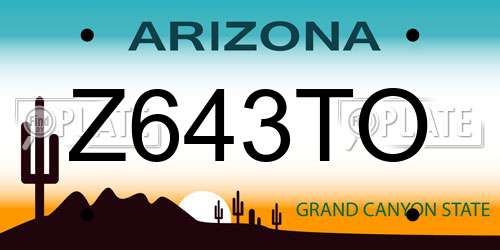 Z643TO Arizona License Plate