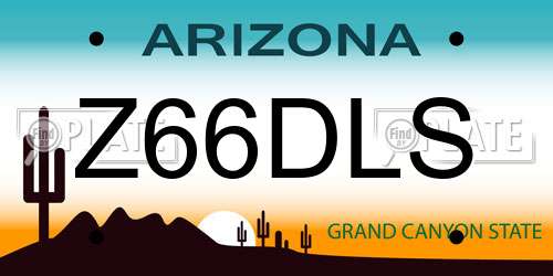 Z66DLS Arizona License Plate
