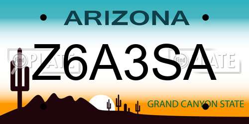 Z6A3SA Arizona License Plate