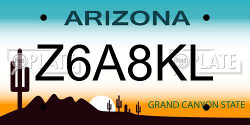 Z6A8KL Arizona License Plate