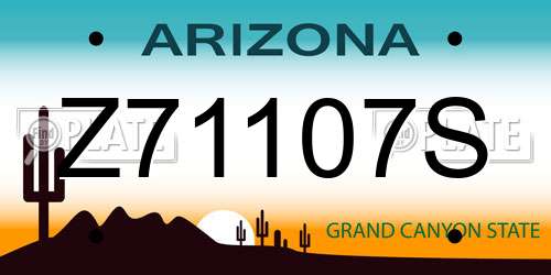 Z71107S Arizona License Plate