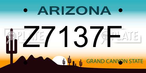 Z7137F Arizona License Plate