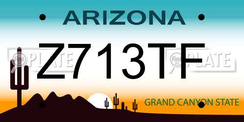 Z713TF Arizona License Plate