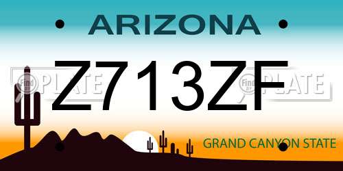 Z713ZF Arizona License Plate