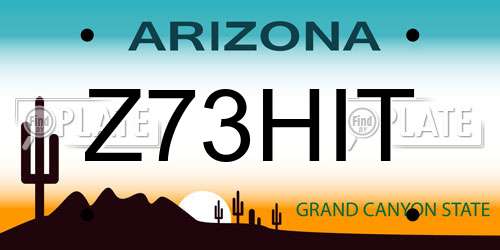 Z73HIT Arizona License Plate
