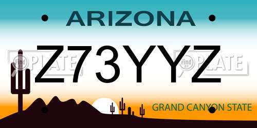 Z73YYZ Arizona License Plate