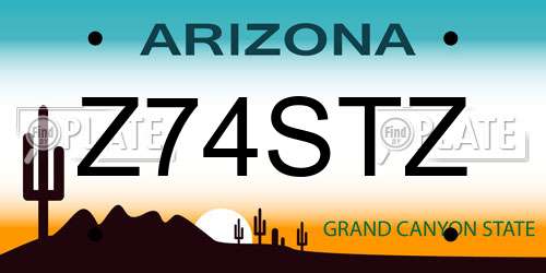 Z74STZ Arizona License Plate
