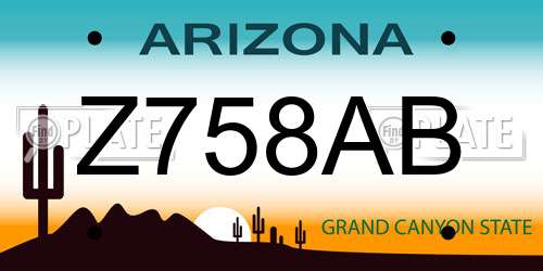 Z758AB Arizona License Plate