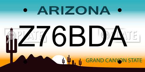 Z76BDA Arizona License Plate