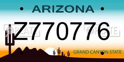Z770776 Arizona License Plate