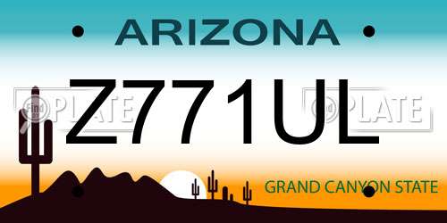 Z771UL Arizona License Plate