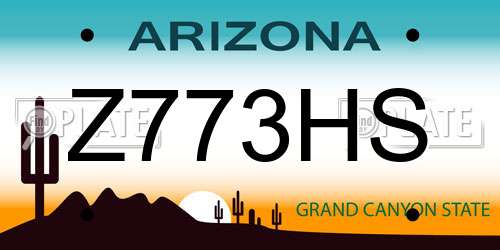 Z773HS Arizona License Plate
