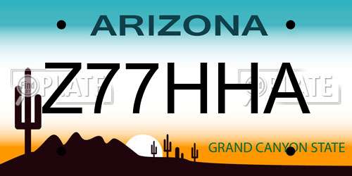 Z77HHA Arizona License Plate