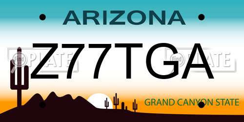 Z77TGA Arizona License Plate