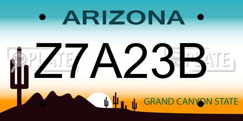 Z7A23B Arizona License Plate