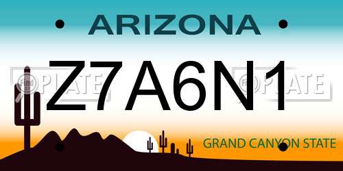 Z7A6N1 Arizona License Plate