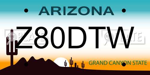 Z80DTW Arizona License Plate
