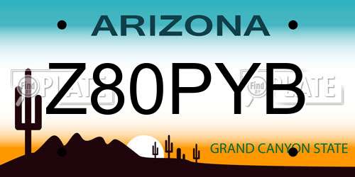 Z80PYB Arizona License Plate