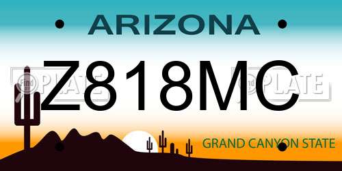 Z818MC Arizona License Plate