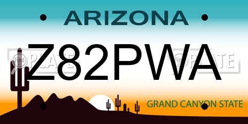 Z82PWA Arizona License Plate