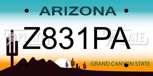 Z831PA Arizona License Plate