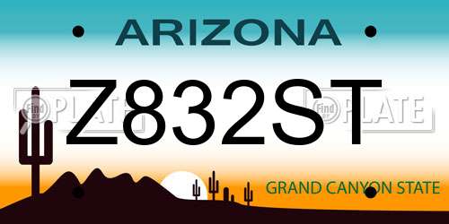 Z832ST Arizona License Plate