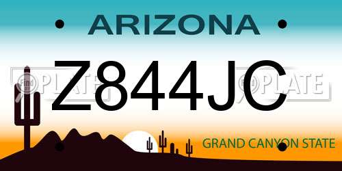 Z844JC Arizona License Plate