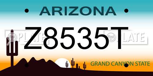 Z8535T Arizona License Plate