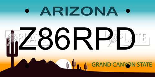 Z86RPD Arizona License Plate