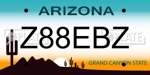 Z88EBZ Arizona License Plate