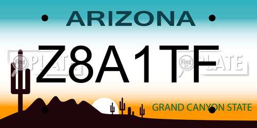 Z8A1TF Arizona License Plate