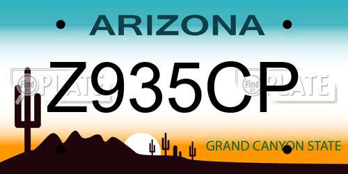 Z935CP Arizona License Plate