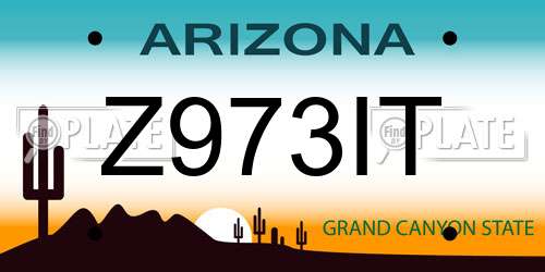 Z973IT Arizona License Plate