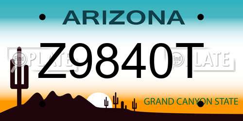 Z9840T Arizona License Plate