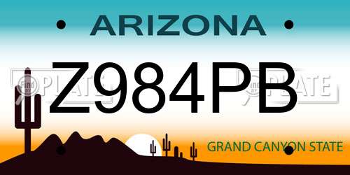 Z984PB Arizona License Plate