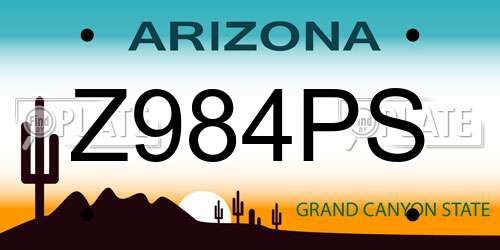 Z984PS Arizona License Plate